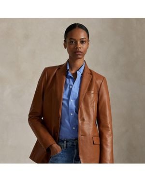 Ralph Lauren Leather Blazer - Brown