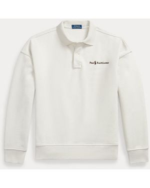 Polo Ralph Lauren Relaxed Fit Logo Collared Sweatshirt - White