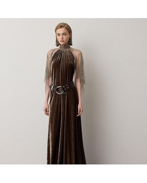Ralph Lauren Willow Velour Evening Dress - Gray