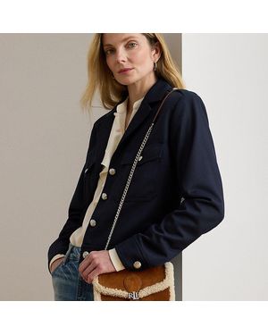 Ralph Lauren Ralph Lauren Shearling-Trim Bradley Crossbody Wallet - Blue