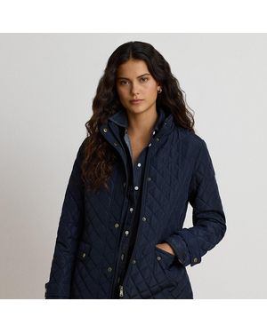 Ralph Lauren Diamond-Quilted Mockneck Jacket - Blue