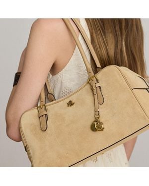 Ralph Lauren Bolso Satchel Marcy Grande De Ante - Neutro