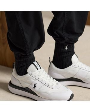 Polo Ralph Lauren Train 89 Suede And Oxford Trainer - White