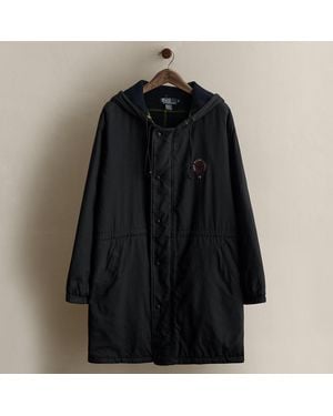 Ralph Lauren Vintage Logo Hooded Coat - Black