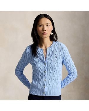 Polo Ralph Lauren Cotton Cable Short-Sleeve Jumper - Blue