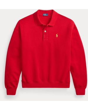 Polo Ralph Lauren Fleece Lunar New Year Polo Met Lange Mouw - Rood