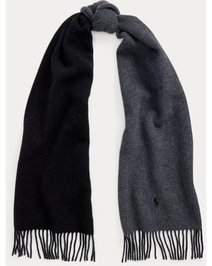 Polo Ralph Lauren Sciarpa in lana con frange - Nero