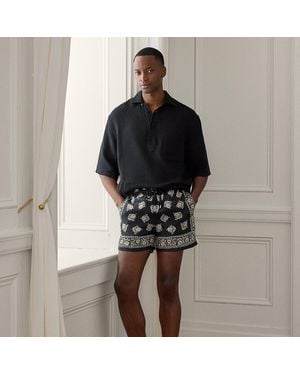 Ralph Lauren 11.5 Cm Amalfi Linen Swimming Trunks - Black