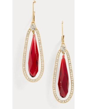 Ralph Lauren Pavé-Plated Beaded Drop Earrings - Red