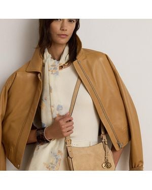 Ralph Lauren Medium Marcy Suede Crossbody Bag - Natural