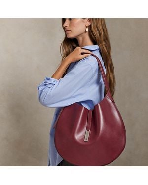 Polo Ralph Lauren Polo Id Large Calfskin Shoulder Bag - Purple