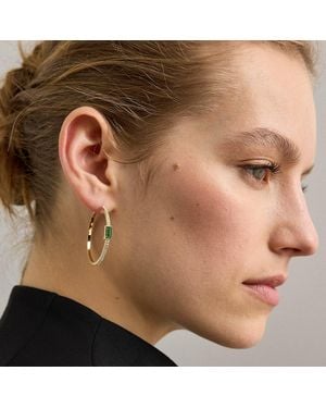 Ralph Lauren Pavé-Plated Stone Hoop Earrings - Brown