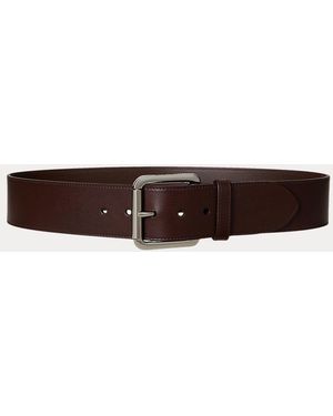 Ralph Lauren Vachetta Leather Wide Belt - Brown