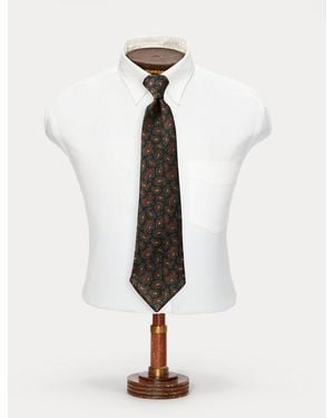 RRL Handmade Pine Wool Challis Tie - White