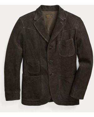 RRL Unconstructed Suede Blazer - Black