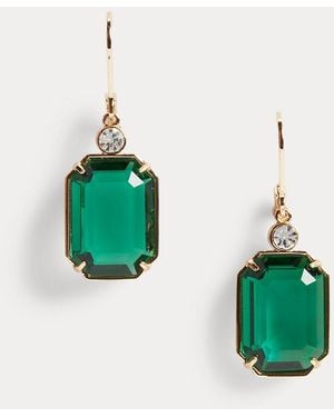Ralph Lauren Gold-tone Stone & Crystal Drop Earrings - Green