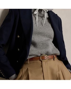 Polo Ralph Lauren Oval-Buckle Skinny Leather Belt - Blue
