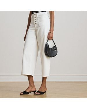 Ralph Lauren High-Rise Wide-Leg Cropped Jean - White