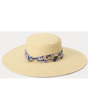 Ralph Lauren Cappello in paglia con fascia a fiori - Neutro