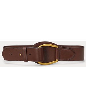Ralph Lauren Leather Wide Embellished D-ring Belt - Brown