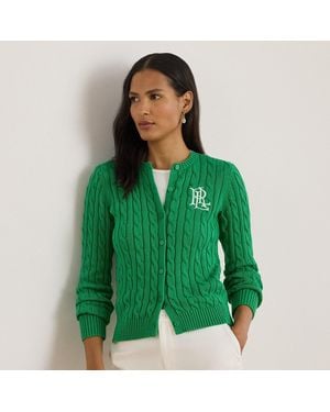 Ralph Lauren Cable-Knit Cotton Cardigan - Green