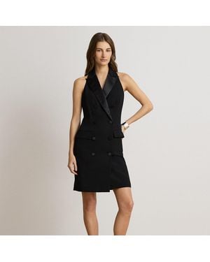 Ralph Lauren Double-Breasted Crepe Cocktail Dress - Black