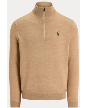 Ralph Lauren Performance Quarter-Zip Jumper - Natural