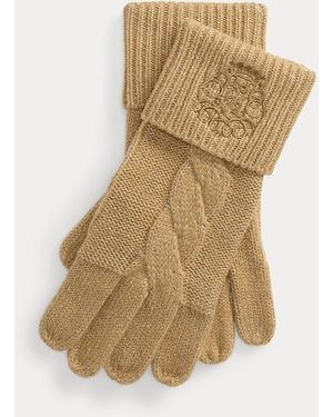 Ralph Lauren Guantes De Punto Con Escudo Bordado - Neutro