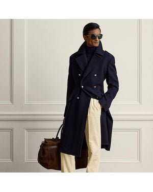 Ralph Lauren Handgemaakte Wollen Kasjmier Overjas - Blauw