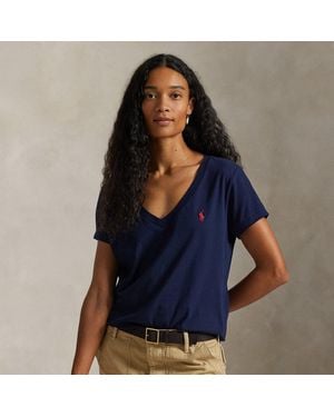 Polo Ralph Lauren Cotton Jersey V-Neck T-Shirt - Blue