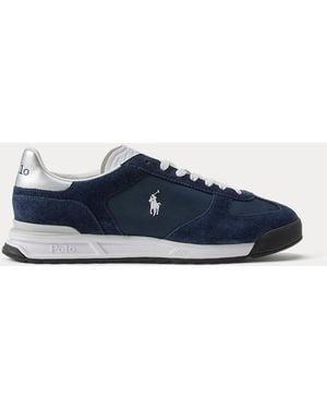 Ralph Lauren Varick Suede & Oxford Trainer - Blue