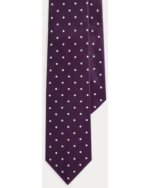 Ralph Lauren Polka-Dot Silk Satin Tie - Purple