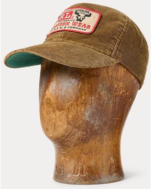 RRL Cappellino trucker in velluto con logo - Marrone
