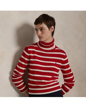 Polo Ralph Lauren Maglia dolcevita in cotone a righe - Rosso