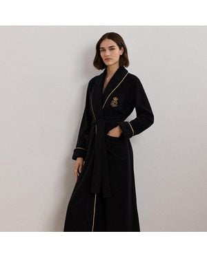 Ralph Lauren Vestaglia sciallata lunga in pile - Nero