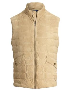 Polo Ralph Lauren Quilted Suede Gilet - Natural