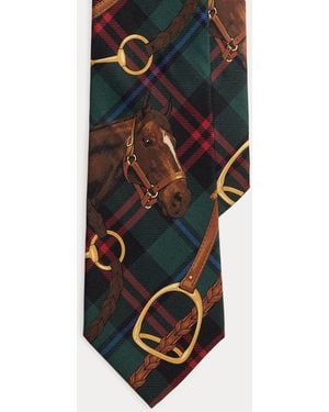 Polo Ralph Lauren Graduate Equestrian-Plaid Silk Tie - Black