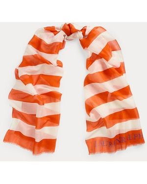 Ralph Lauren Pañuelo Con Rayas Y Logotipo - Naranja