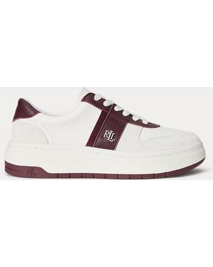 Ralph Lauren Sneaker Harlie Aus Leder Und Wildleder - Pink