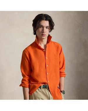 Polo Ralph Lauren Custom Fit Slub Linen Shirt - Orange