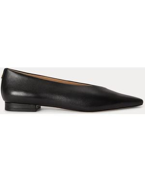 Ralph Lauren Audri Nappa Leather Ballet Flat - Black