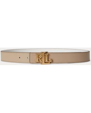 Ralph Lauren Logo Reversible Leather Belt - Natural