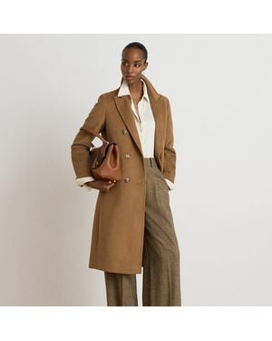 Ralph Lauren Double-Breasted Wool-Blend Coat - Brown