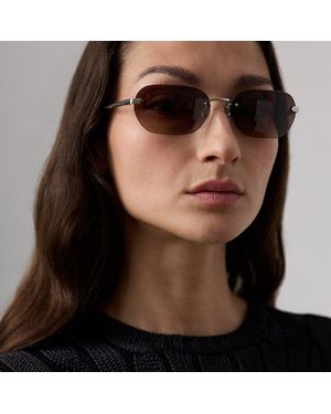 Ralph Lauren Western Rechthoekige Zonnebril - Zwart