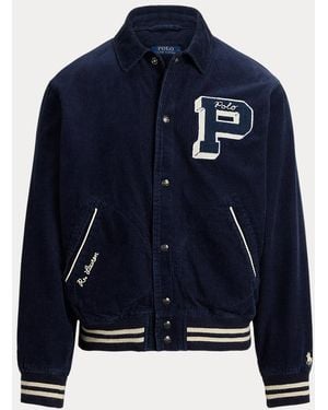 Polo Ralph Lauren Veste À Lettre En Velours Côtelé - Bleu
