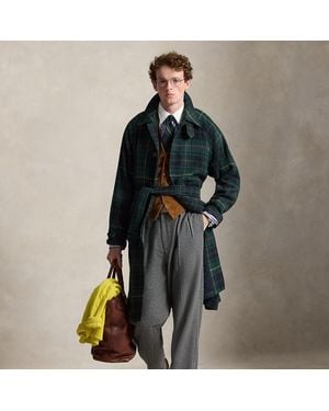 Polo Ralph Lauren Trench Balmacaan En Tweed Écossais - Multicolore