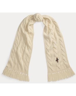 Polo Ralph Lauren Sciarpa Polo Bear lavorata a trecce - Neutro