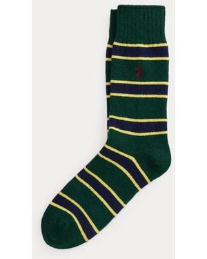 Ralph Lauren Repp-Stripe Wool-Blend Socks - Green