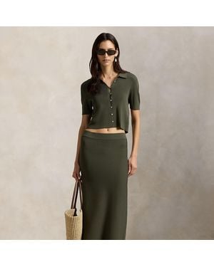 Polo Ralph Lauren Rib-Knit Midi Skirt - Green
