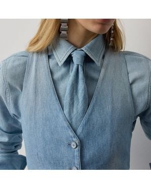Ralph Lauren Corbata De Denim De Algodón - Azul